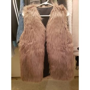 Tan Faux Fur Vest